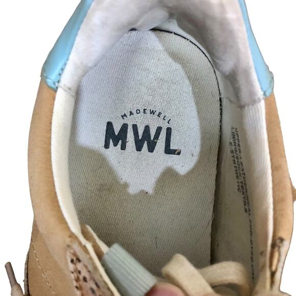 Madewell Kickoff Sneaker Mixed Print Calf Hair Cheetah Print Leather Size 6 - Picture 7 of 11